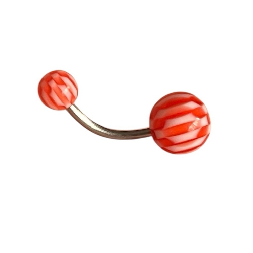 Red Checkered Belly Button Ring ❤️🏁✨ - Picture 4 of 4